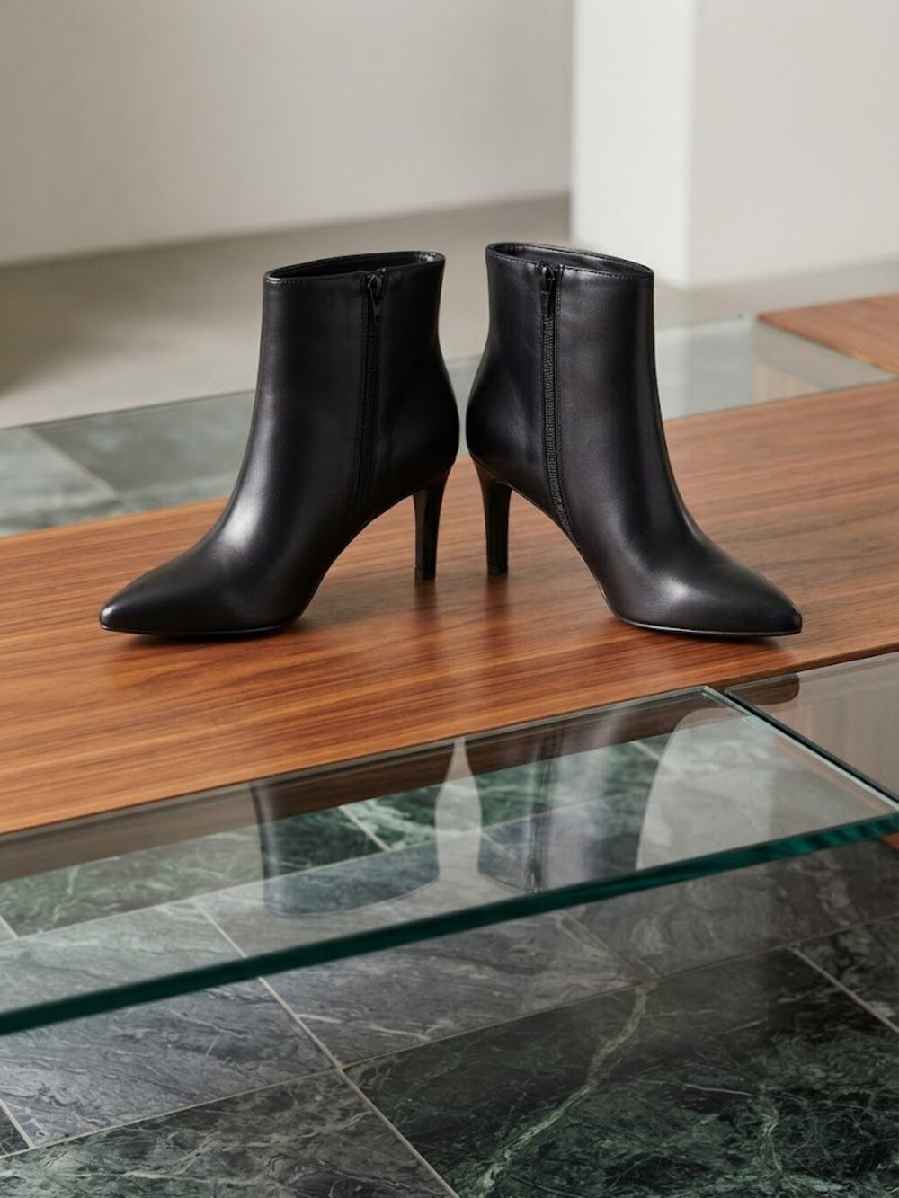Brand New Sugar Black Pointed Toe High Heel Ankle Boots – Size 9